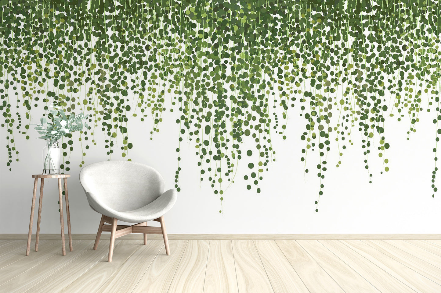 Green Hanging Ivy Leaves Wallpaper Mural - Giffywalls