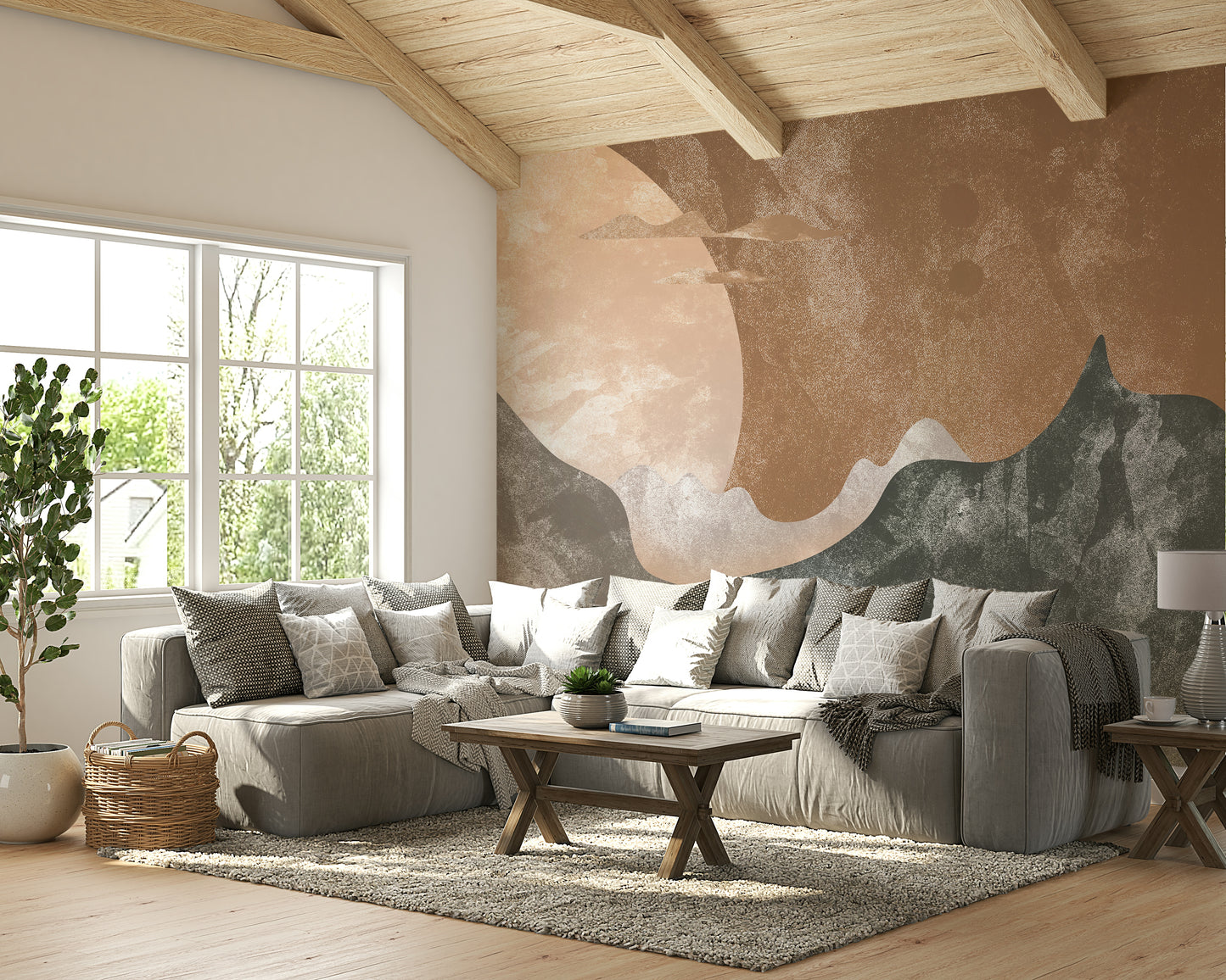 Sunset Over the Peaks Wallpaper