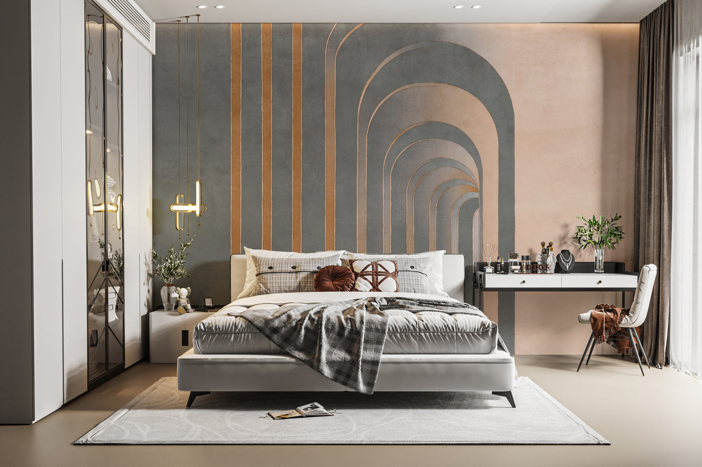 Moderne grå struktureret tapet