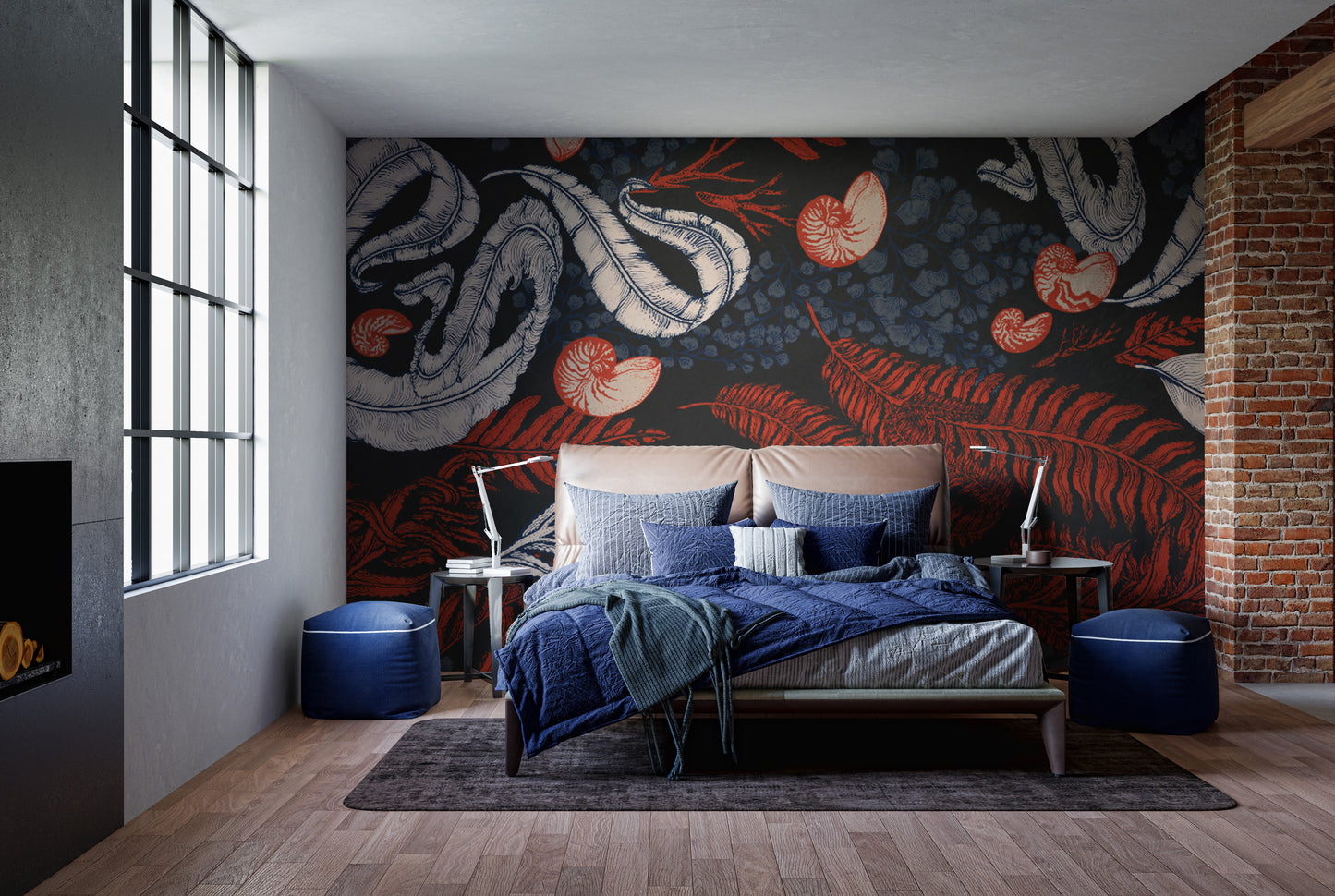 Subtle Coral Cove Nautilus wallpaper for oceanic sophistication.