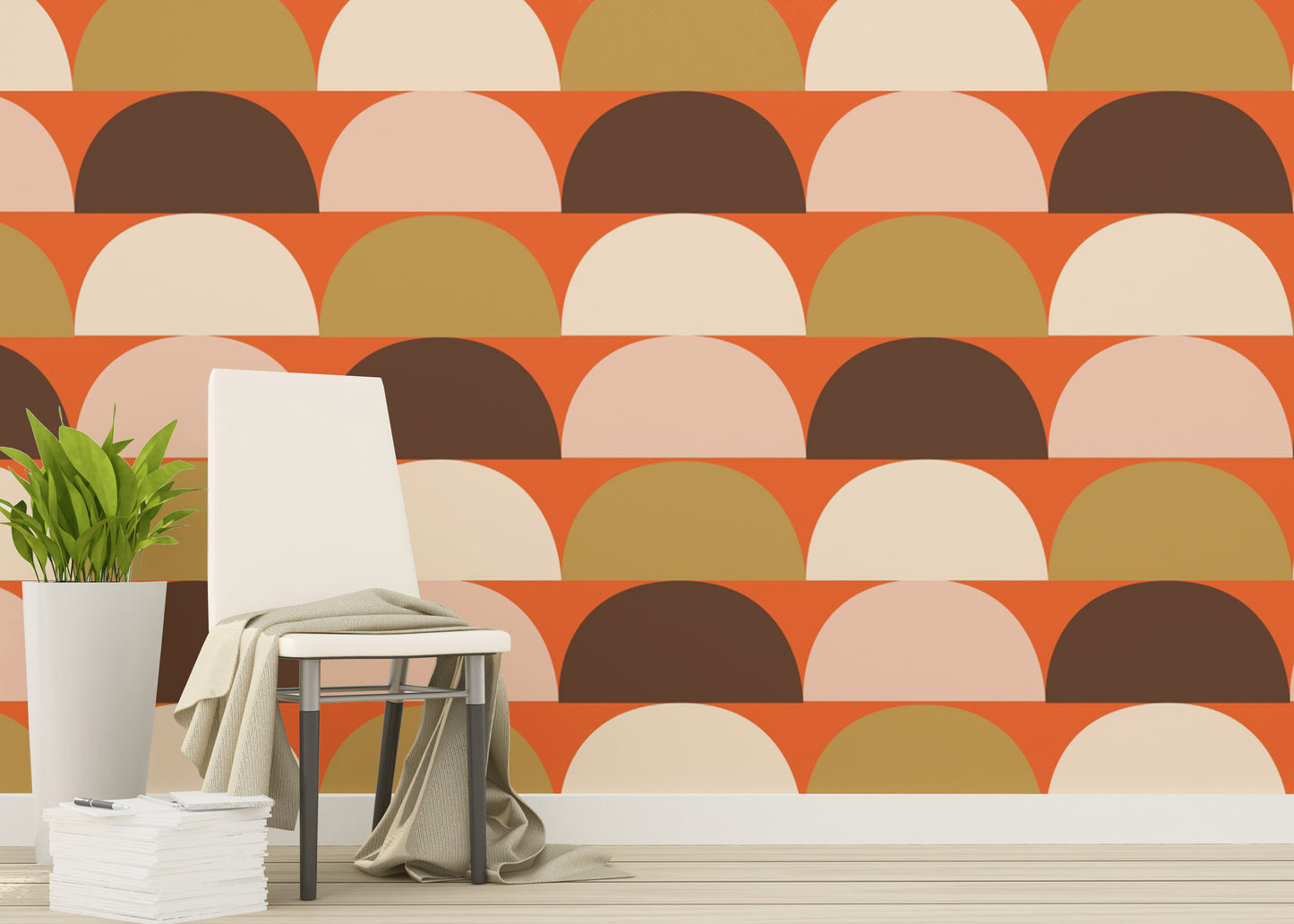 Mindfulness Semi Circle Pattern Wallpaper for a calming space