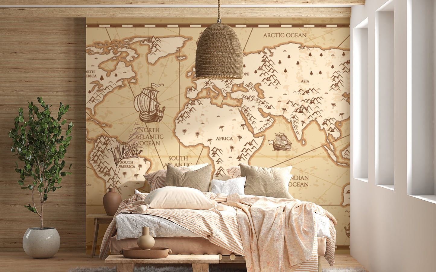 Vintage World Map Wallpaper For Walls - Giffywalls