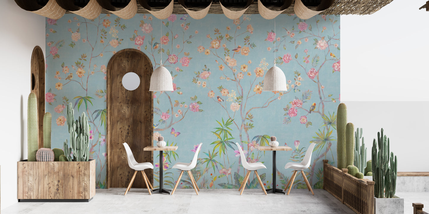 Classic Blue Chinoiserie Wallpaper