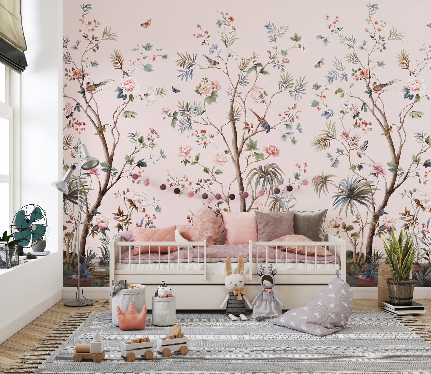 Pink Floral Chinoiserie Wall Decor