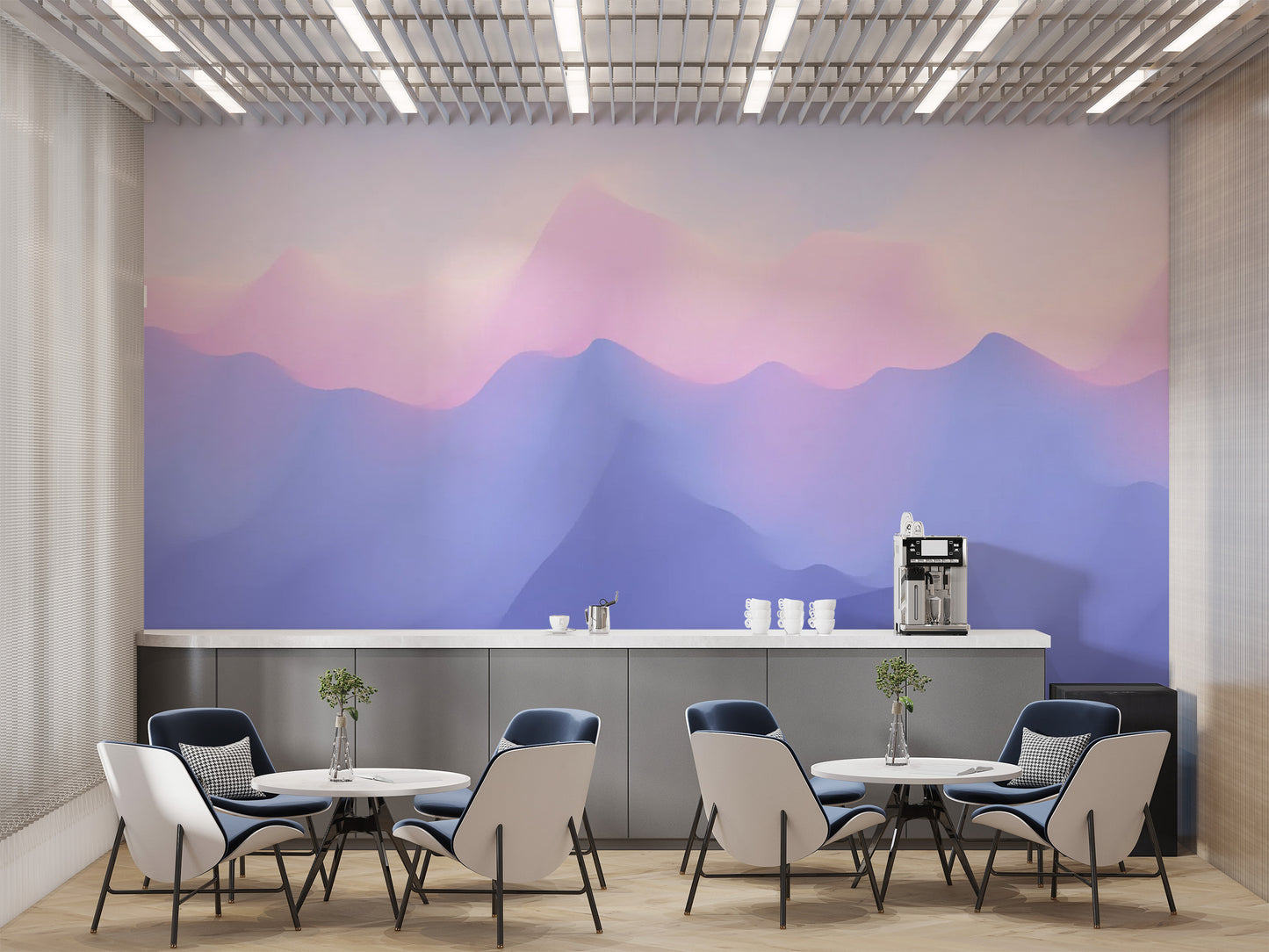 Trendy Pink and Purple Ombre Wall Mural