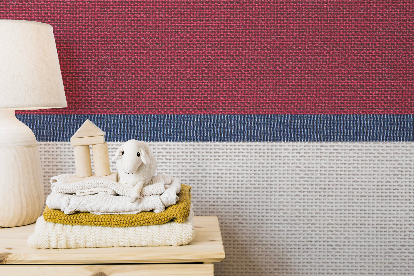 Warm tied thread wallpaper mural for cozy interiors.