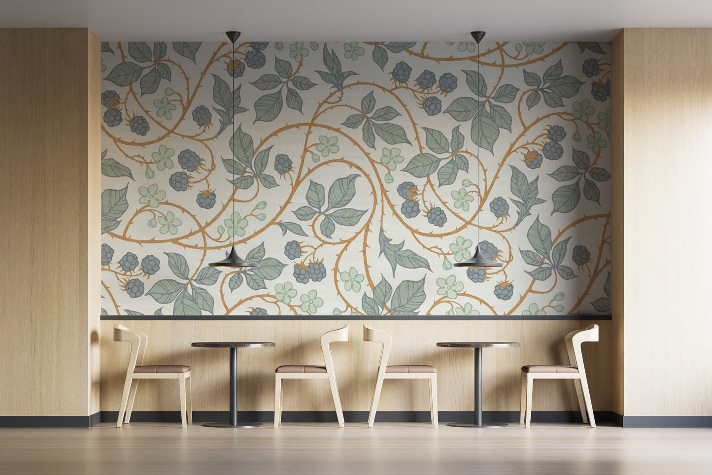 Vibrant blackberry leaves wallpaper for walls