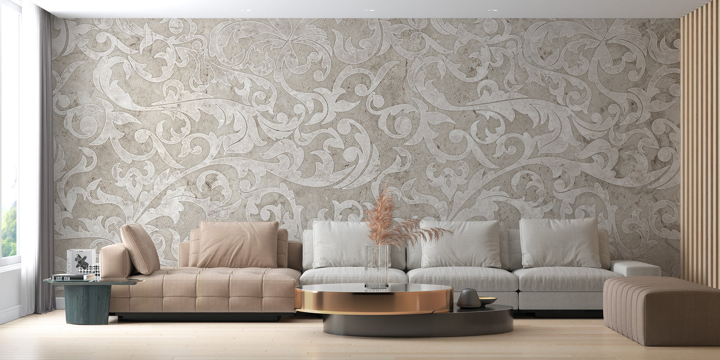 Vintage beige floral design for wallpaper
