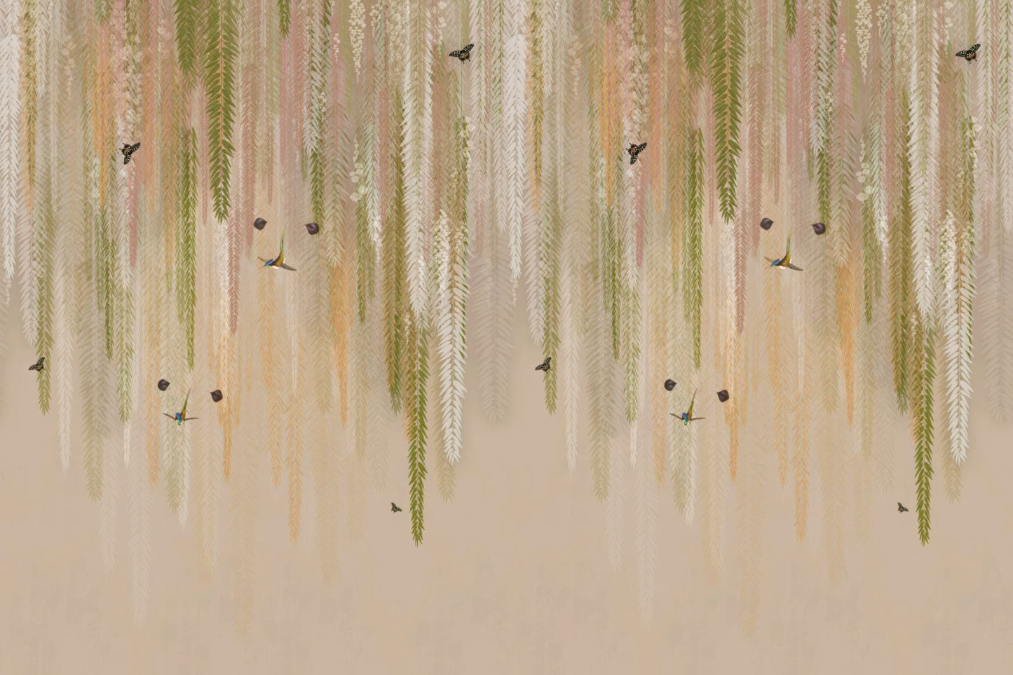 Hængende wisteria tapet vægmaleri