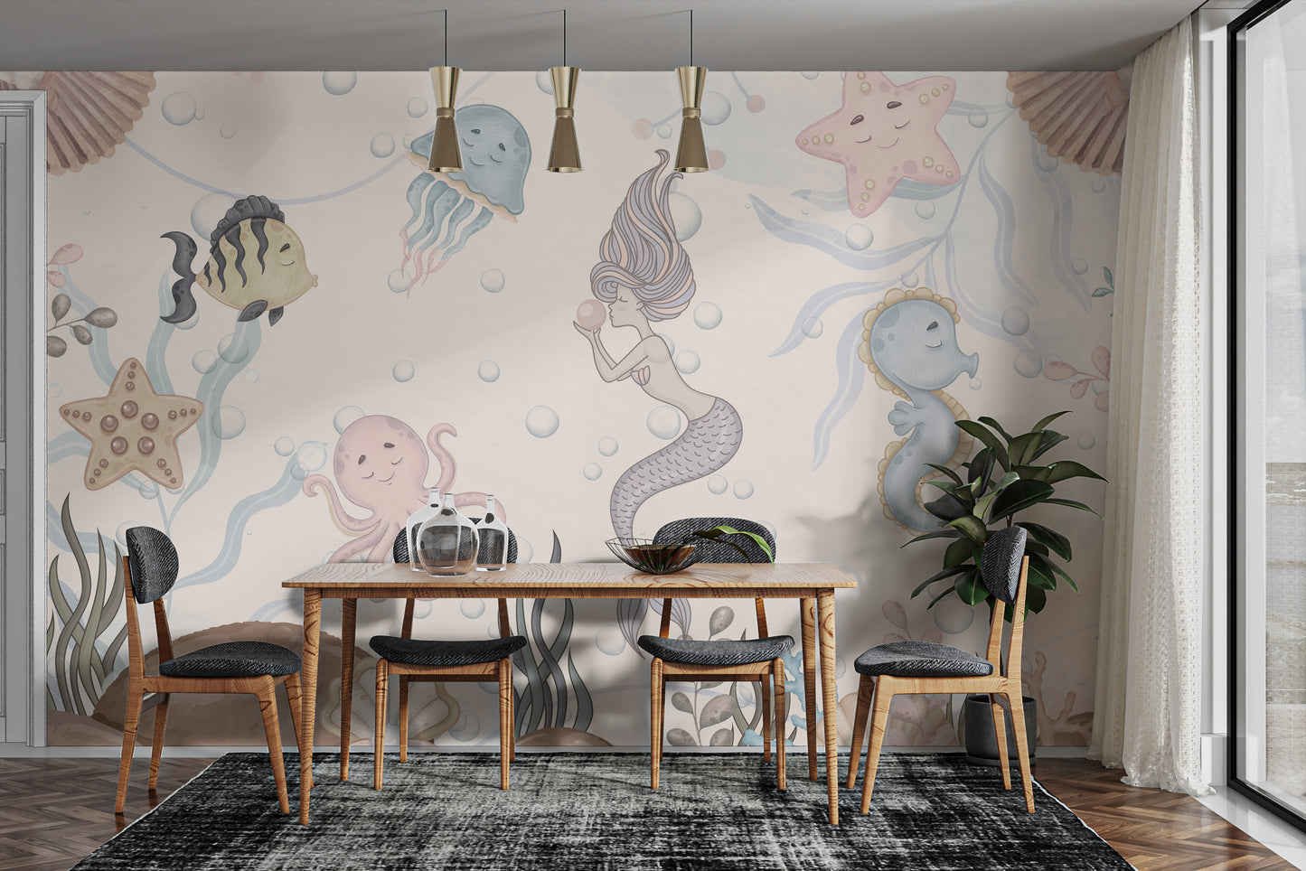 Whimsical Ocean Playland Mural