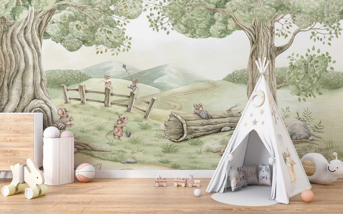 Sweet Mouse Family Wallpaper Mural