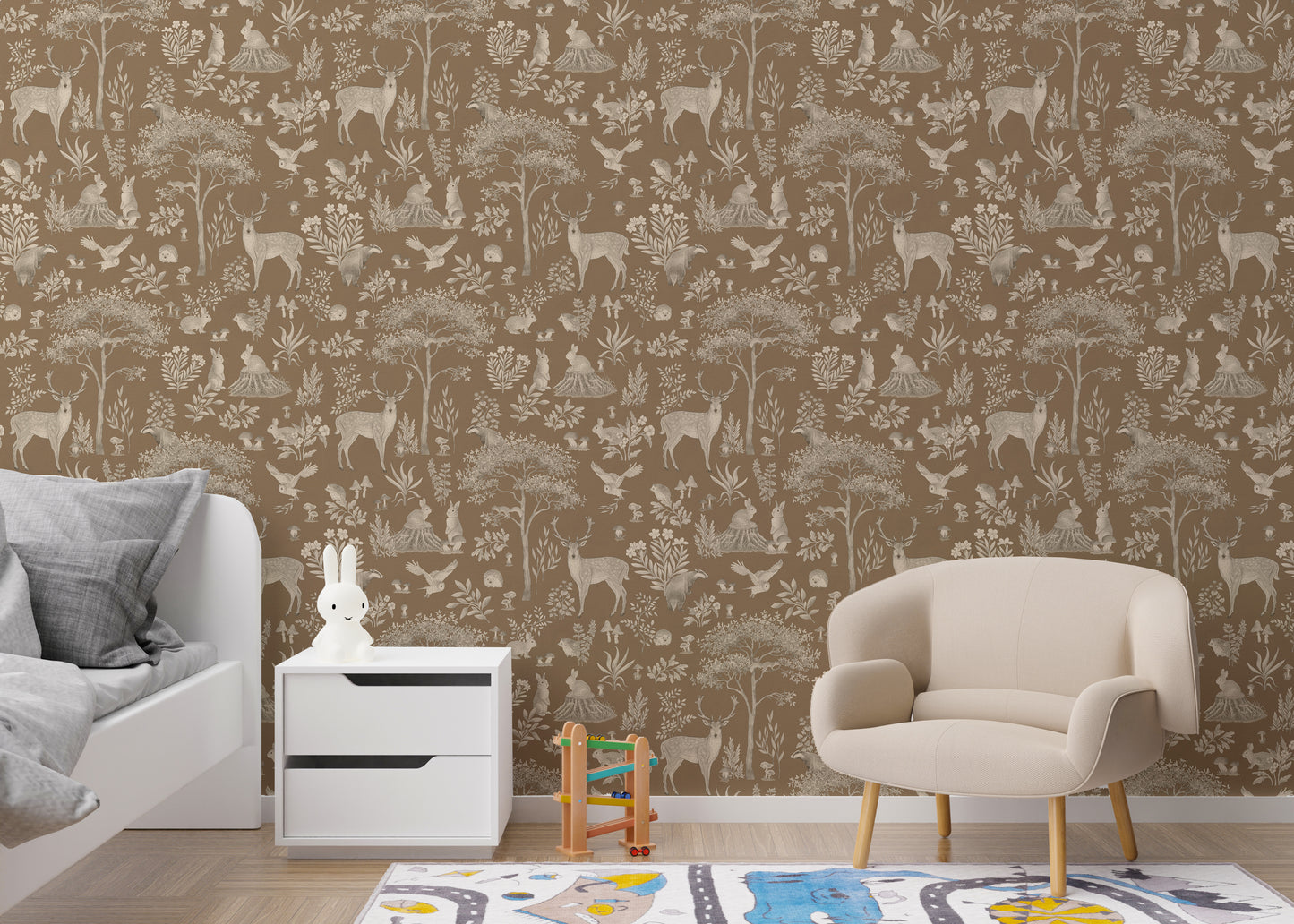 Vintage Brown Wildlife Wallpaper