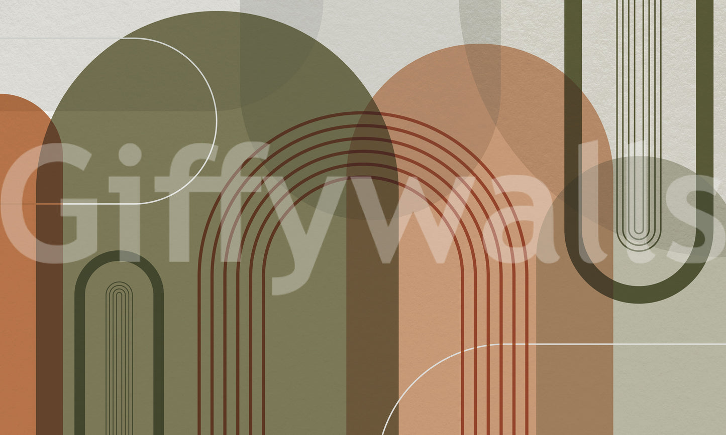 Warm tone abstract arches for walls