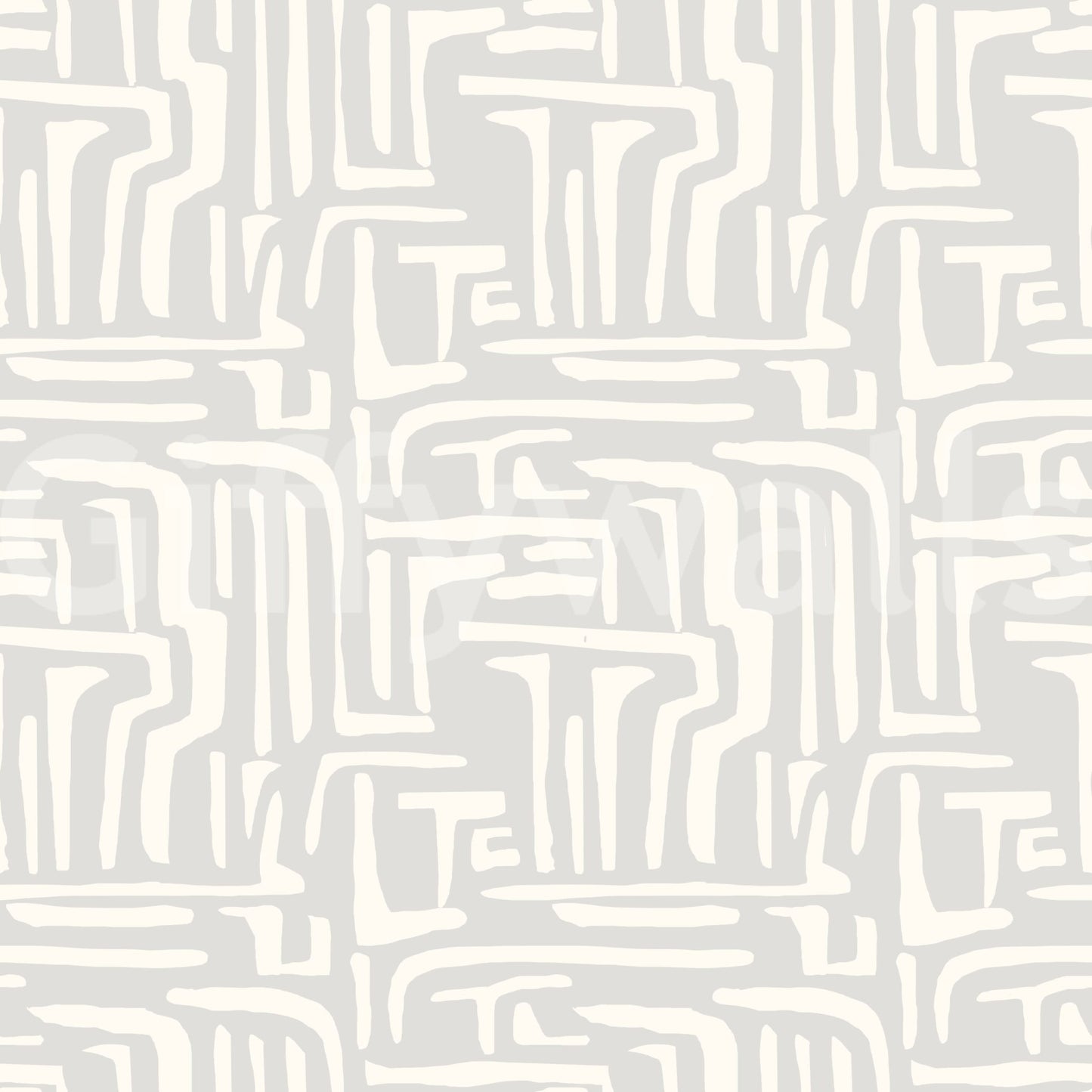 Smooth light gray motif, refined abstract movement, Abstract Maze feature.