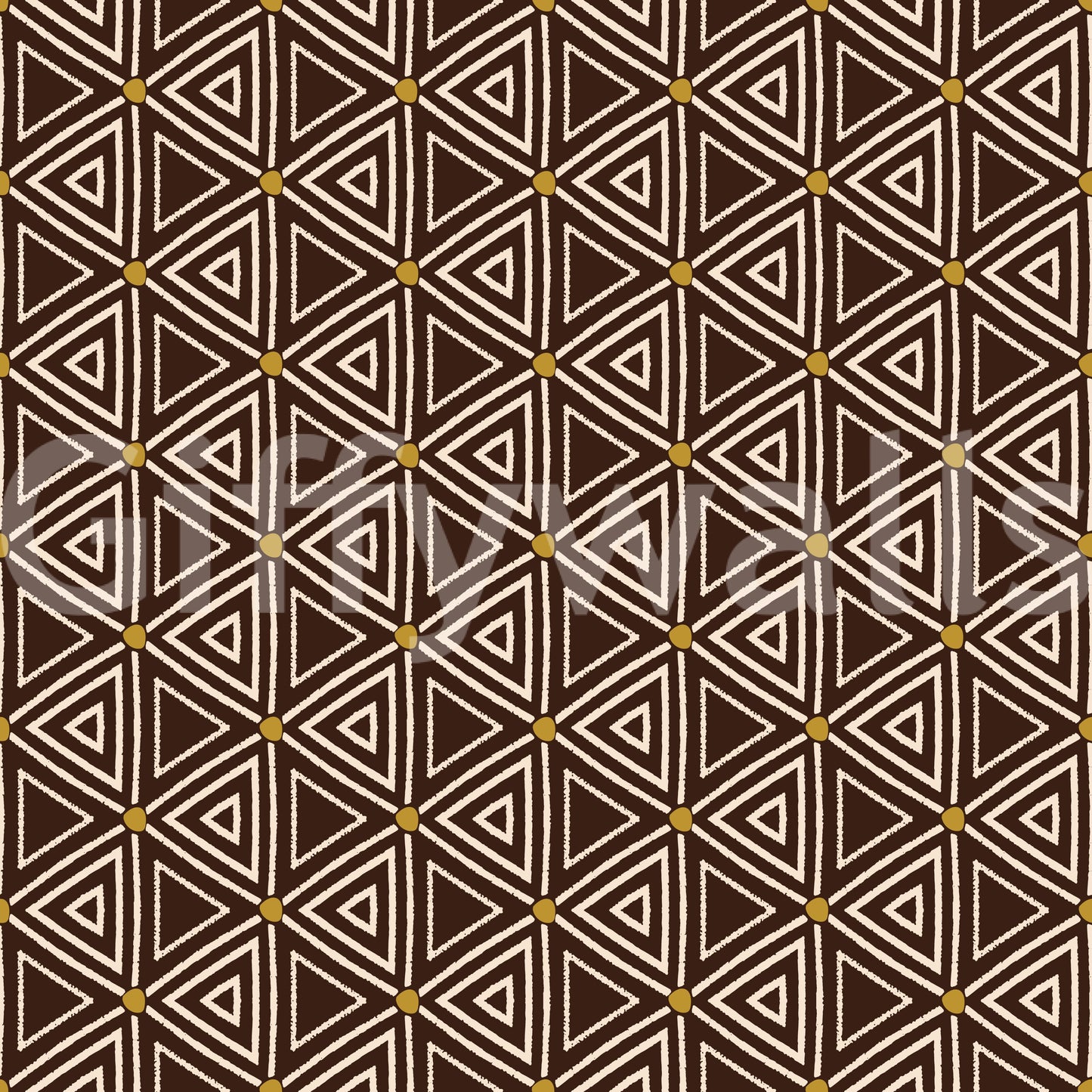 Earthy tribal tapestry design wallpaper for cultural interiors.