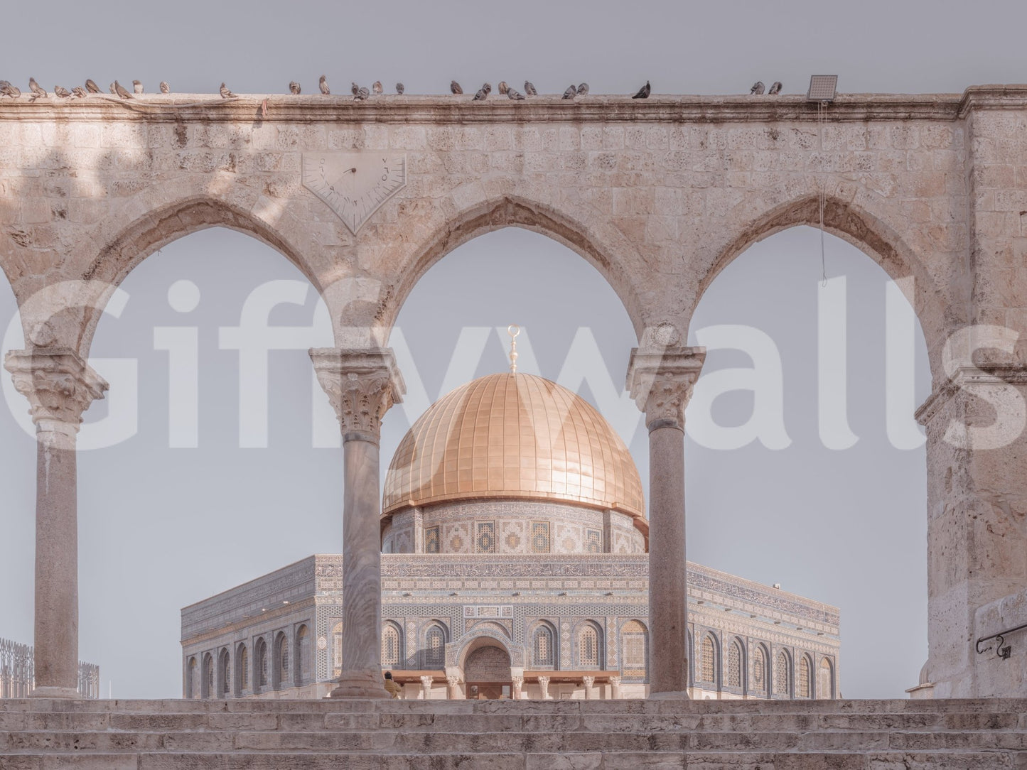 architectural wallpaper for a study