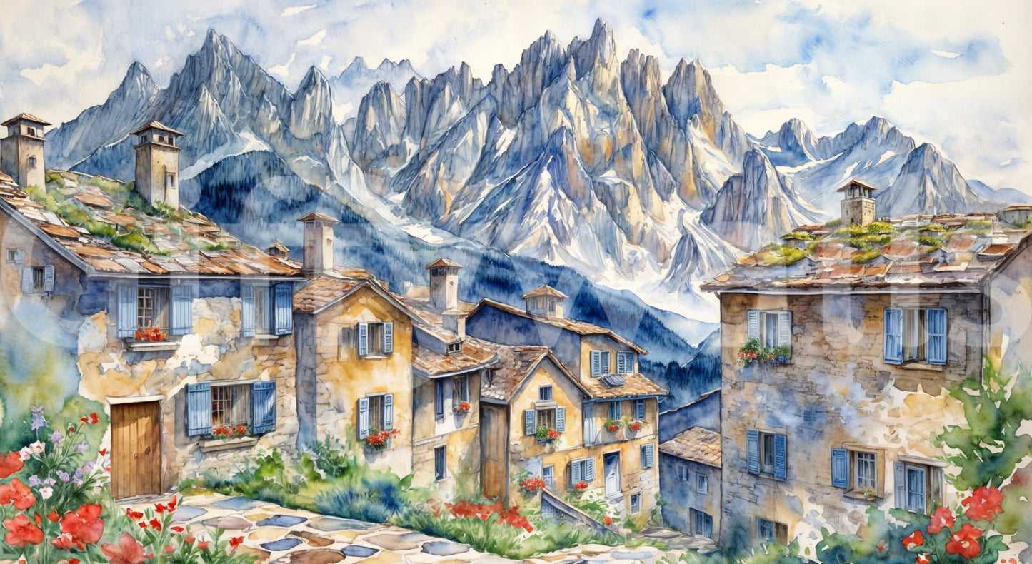 Alpine Village Dream Wall Mural
