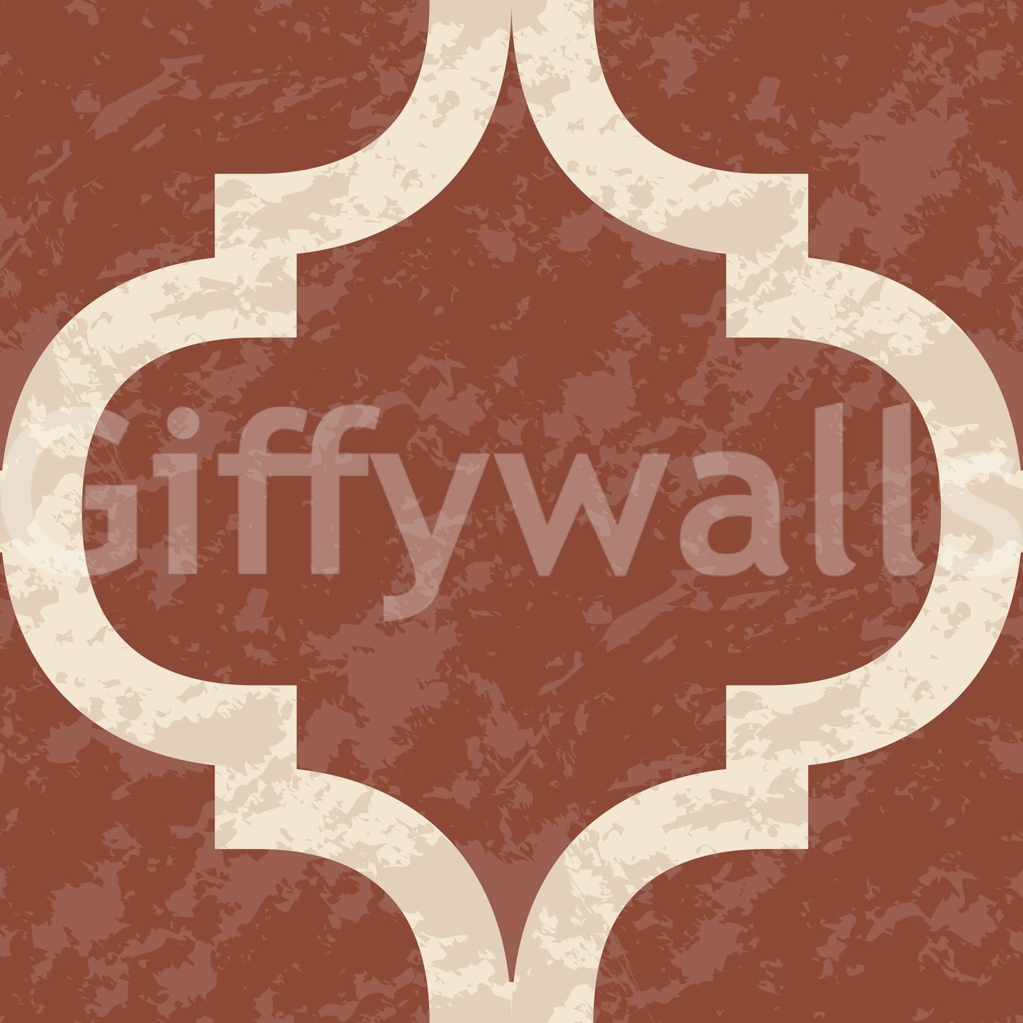 Textured-look amber ogee wallpaper with classic Moroccan shapes