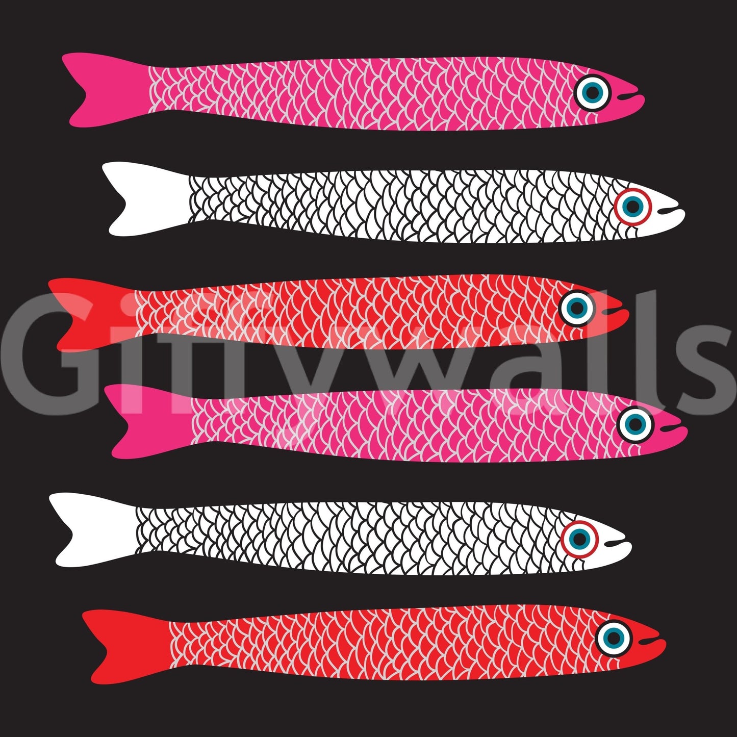 Anchovy design wallpaper for dining area