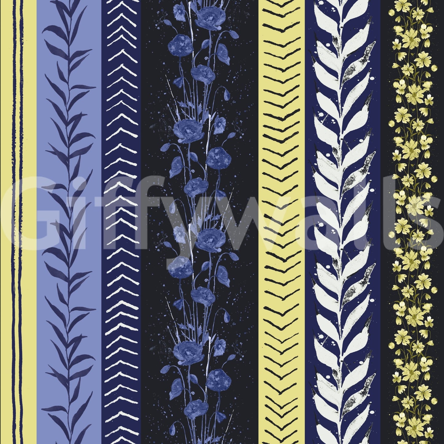 Wallpaper with a bold and colorful design.