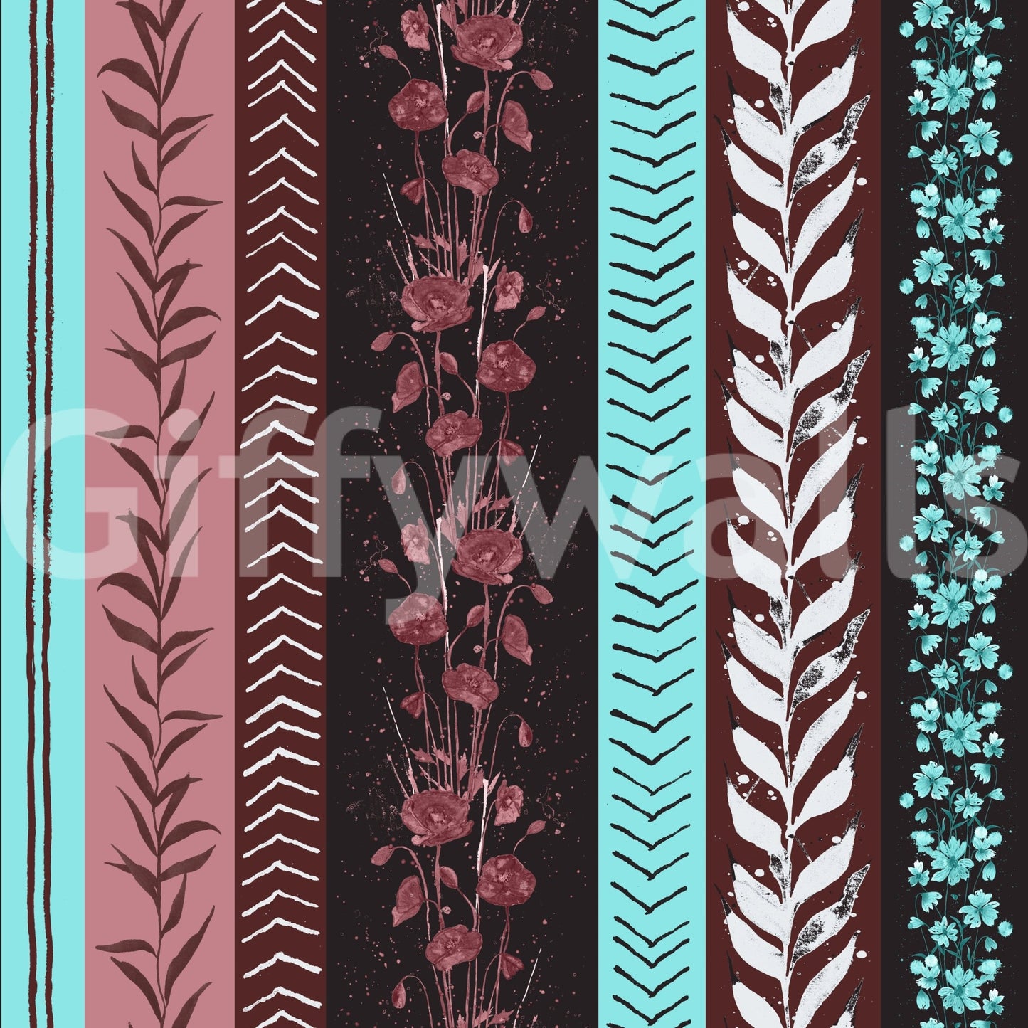 Wallpaper with a bold and colorful design.