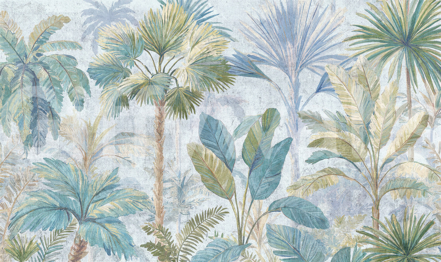 Azure palms daylight, peaceful and calm