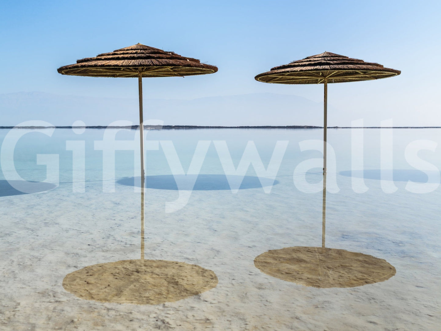 Beach Parasols wall mural wide open water stunning natural beauty