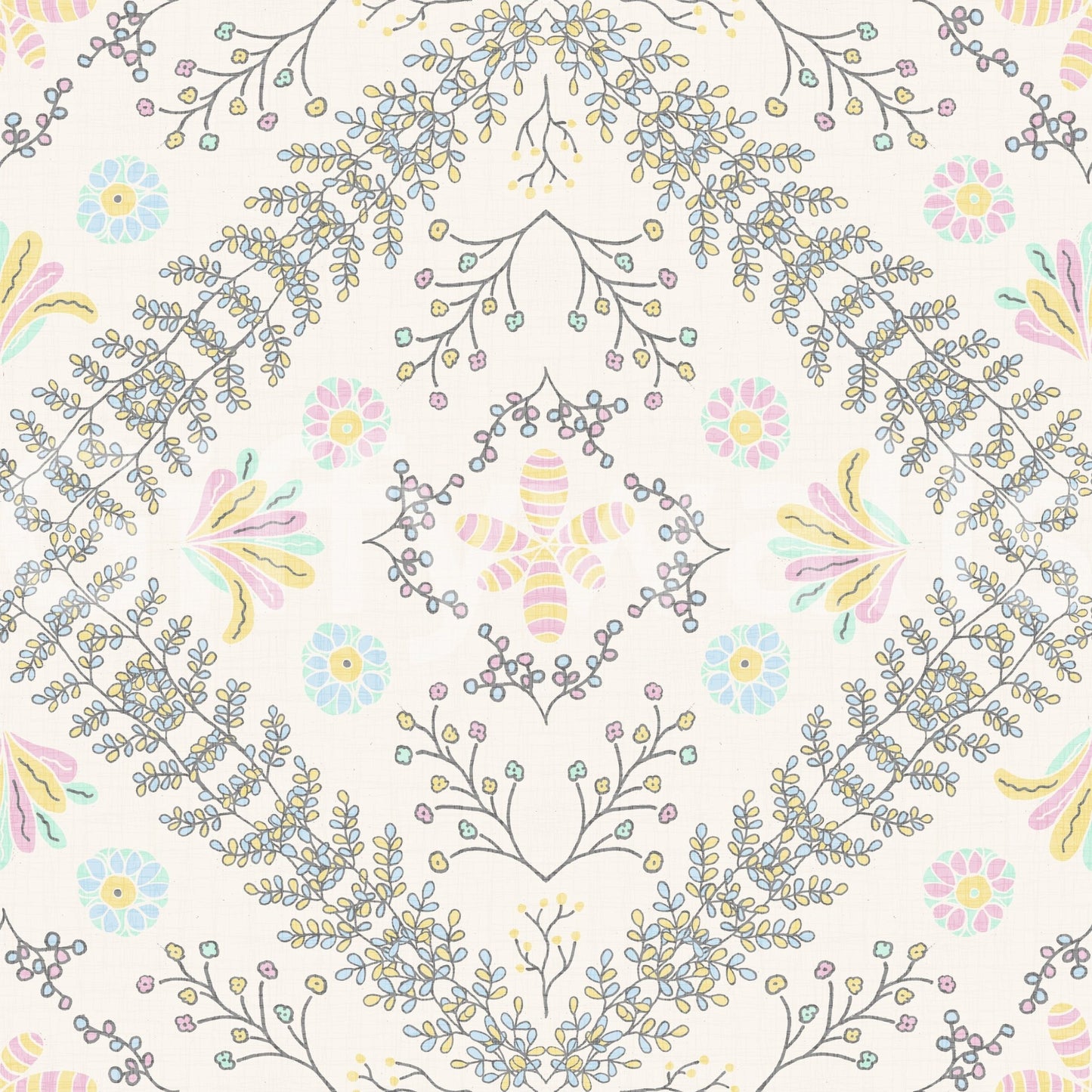 botanical motifs on a white background