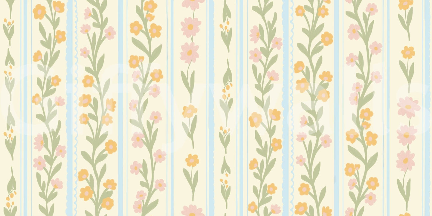 Blossom Stripes Wallpaper