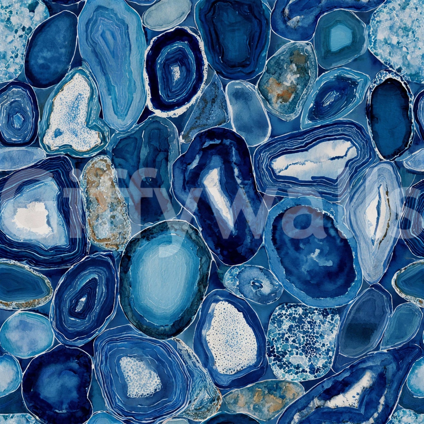 Blue Agate Stone Slices Wallpaper