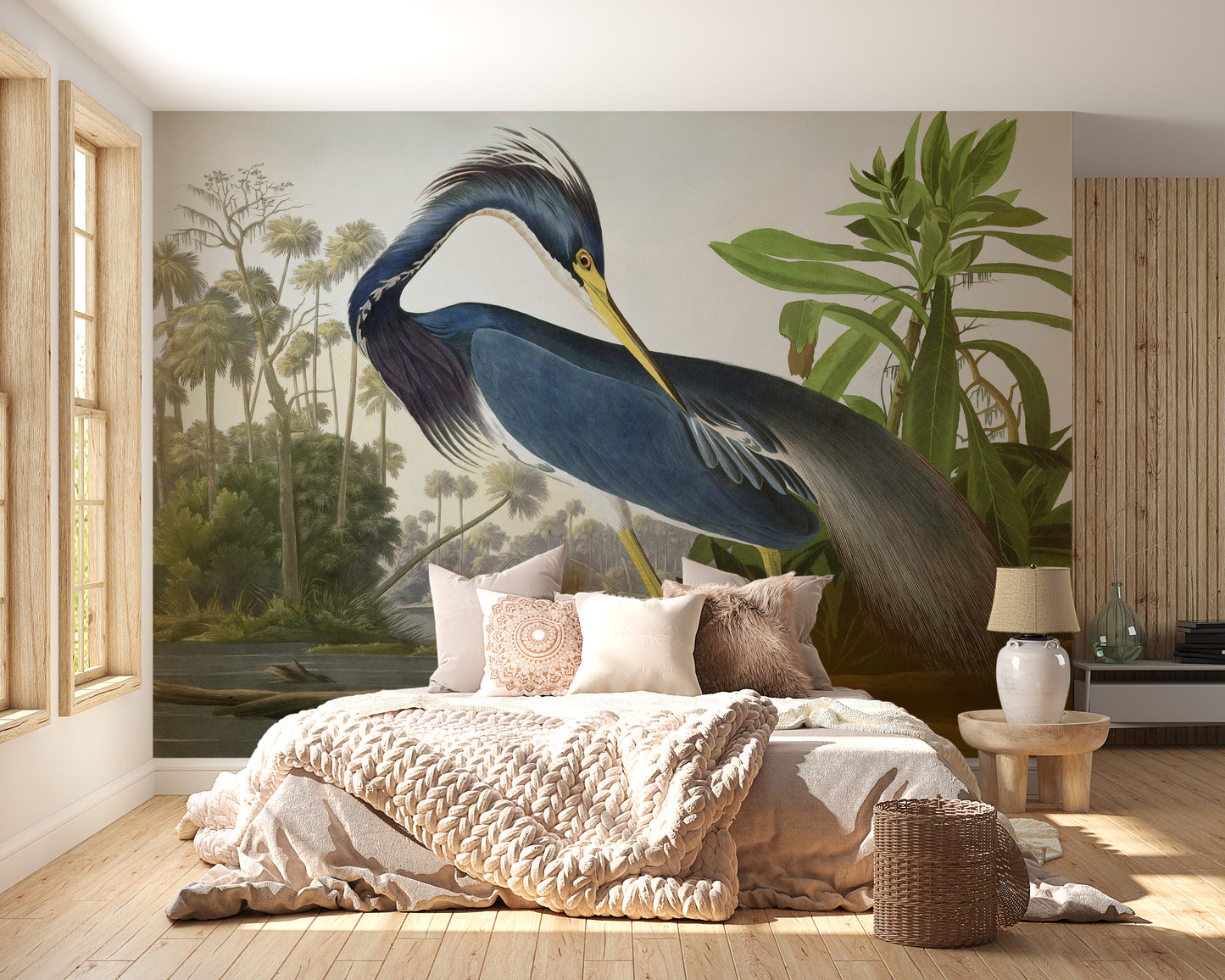 Bird Blue Heron Mural Wallpaper