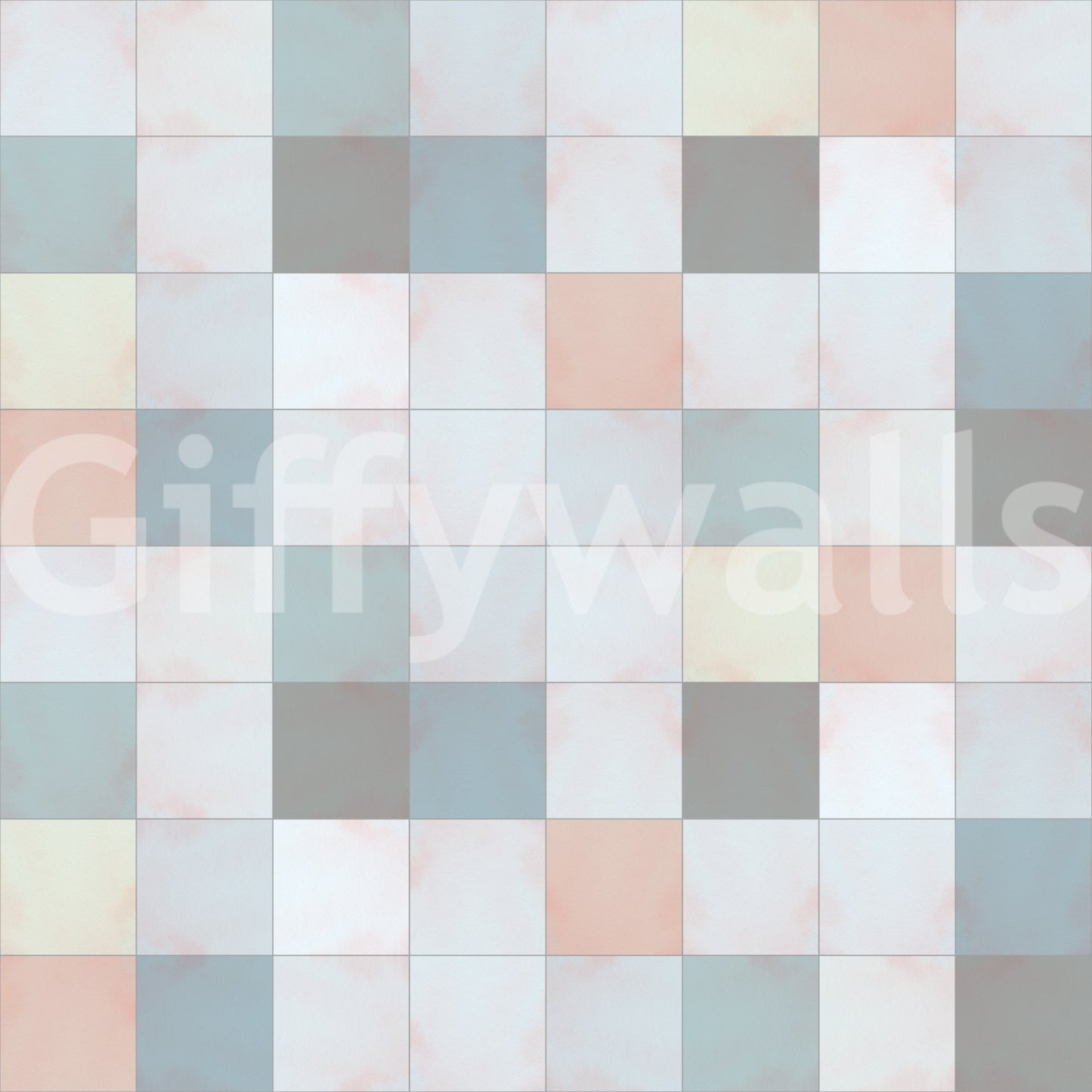 Soft Mosaic Tiles – Blue Mist Wallpaper⁠