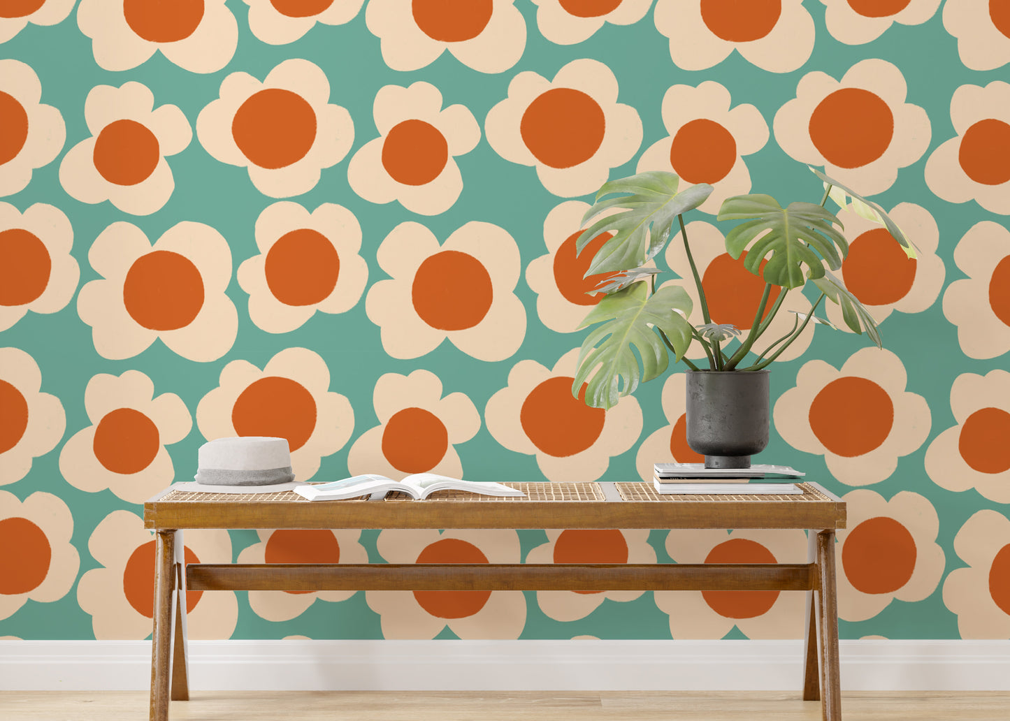 Bright and cheerful sunflower mural decor