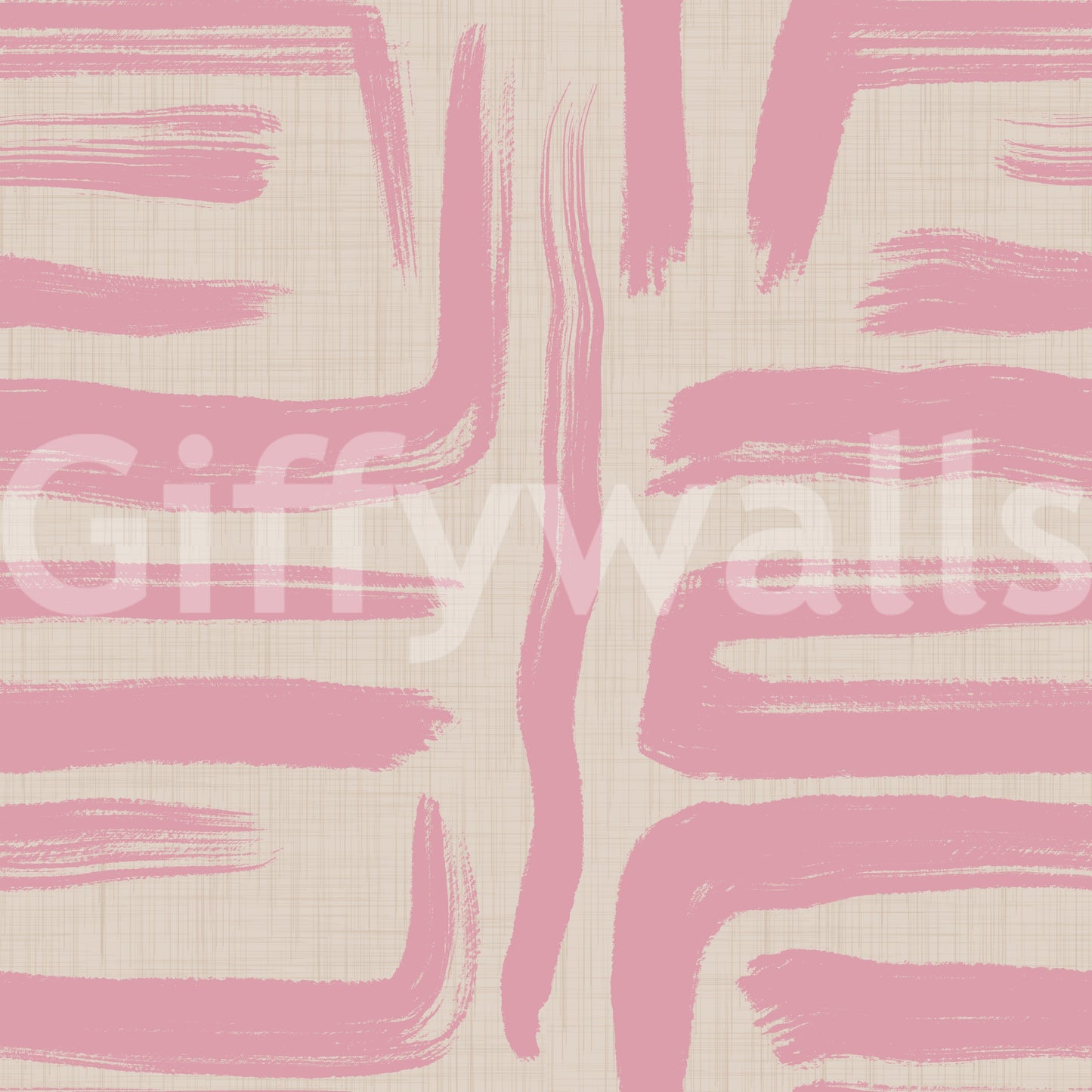 Blush Brushstrokes - Abstract Mid Century Modern Wallpaper