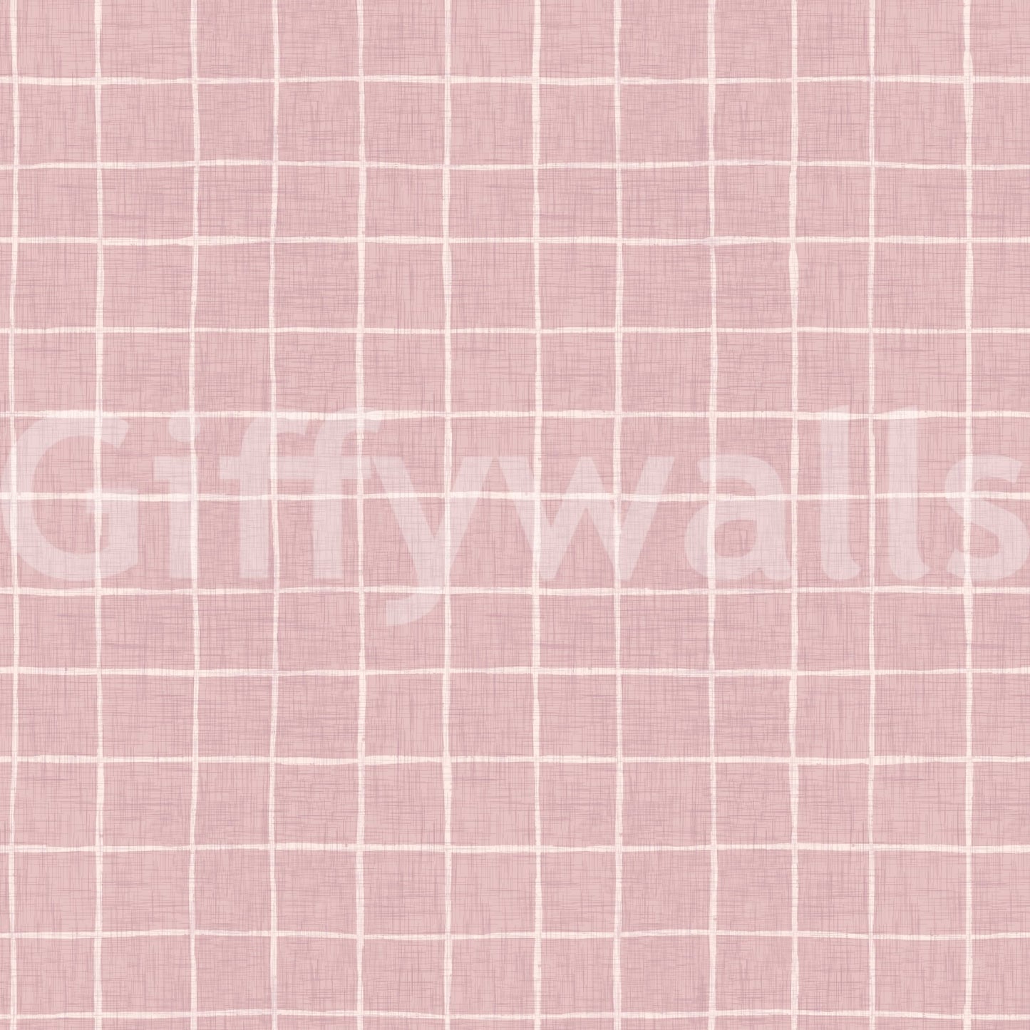 Blush Linen Grid Wallpaper
