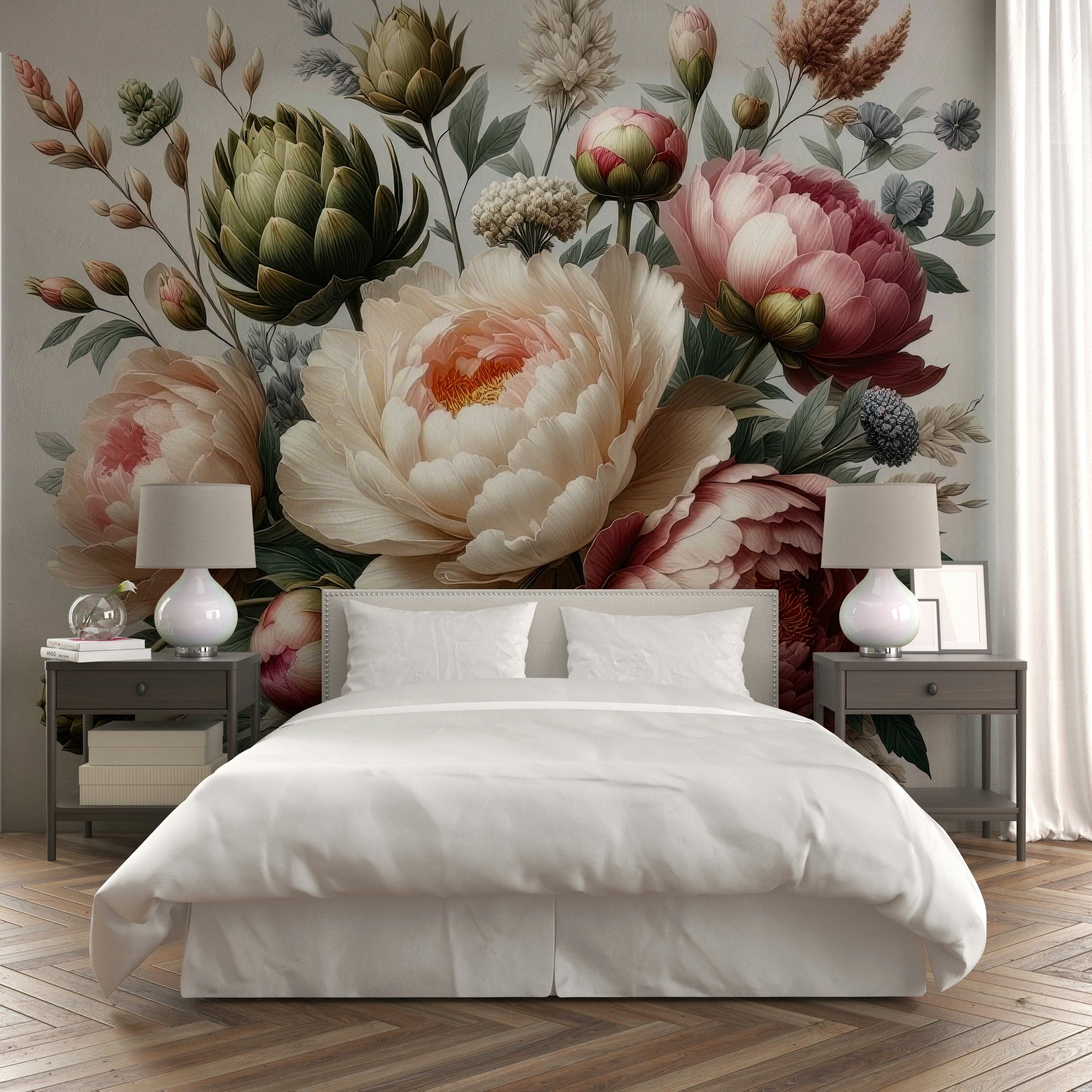 Blush Peony Mural Wallpaper