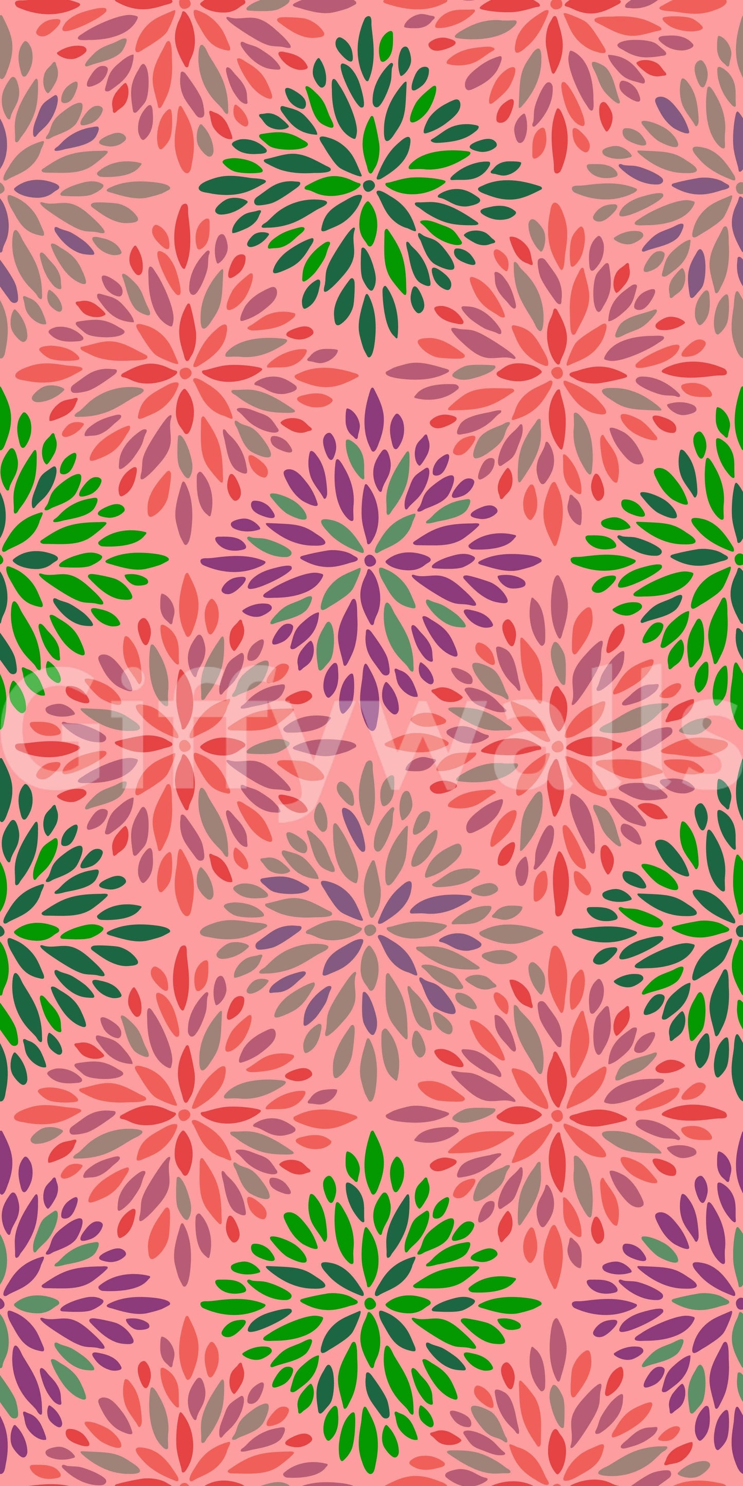 The wallpaper features a subtle, repeating motif.