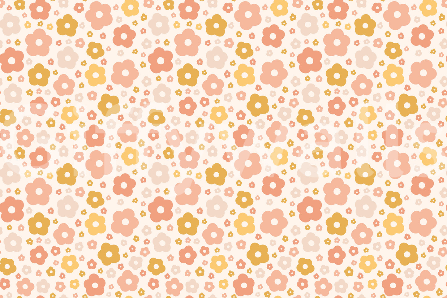 Peach and yellow daisy wallpaper