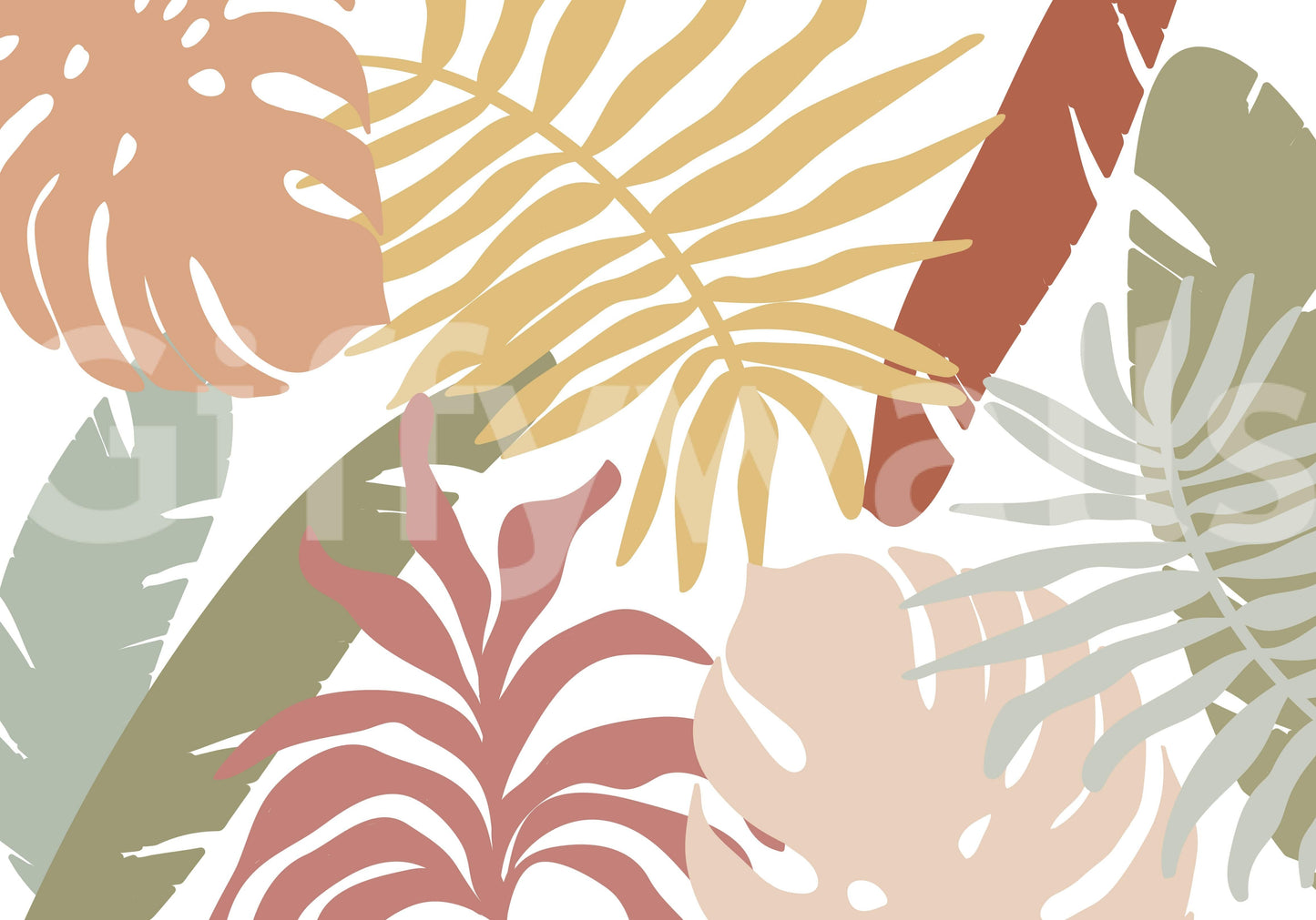 A high-quality serene tropical wall mural for walls.