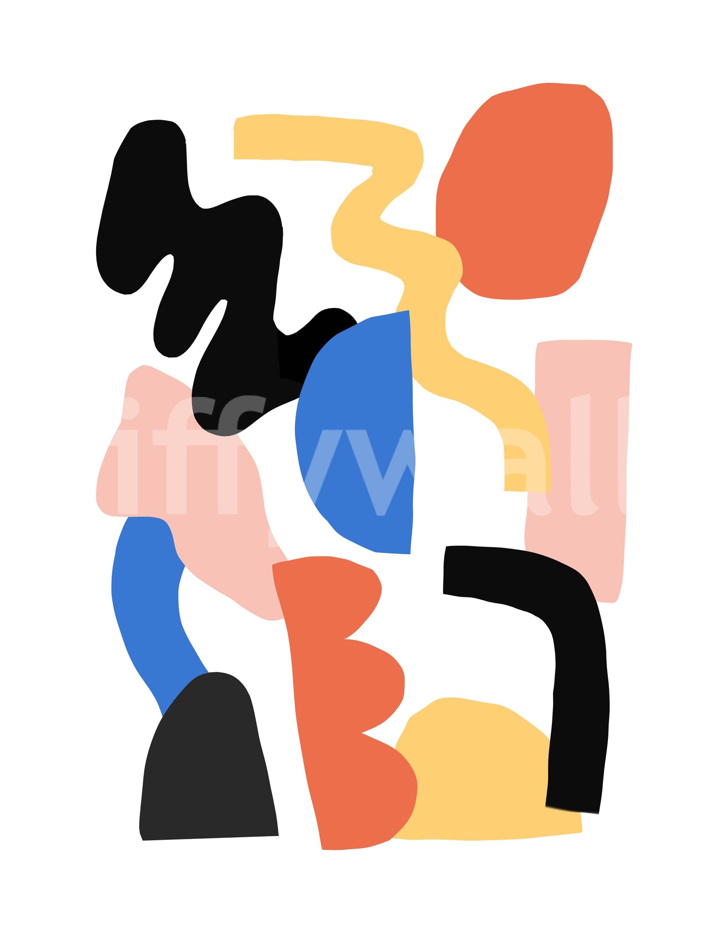 Abstract Block Party Wall Mural