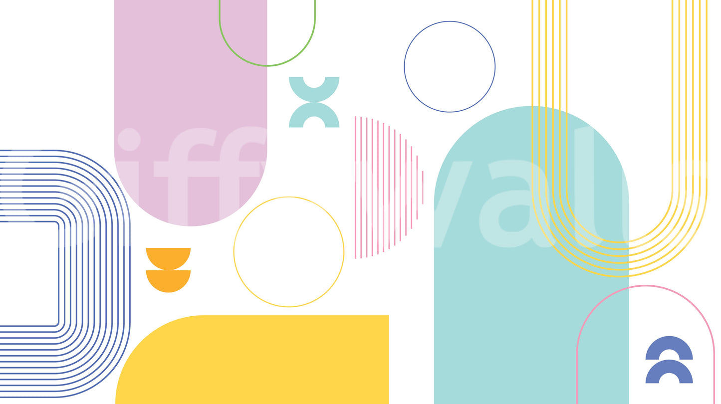 大胆なミニマリストの幾何学的壁の壁画