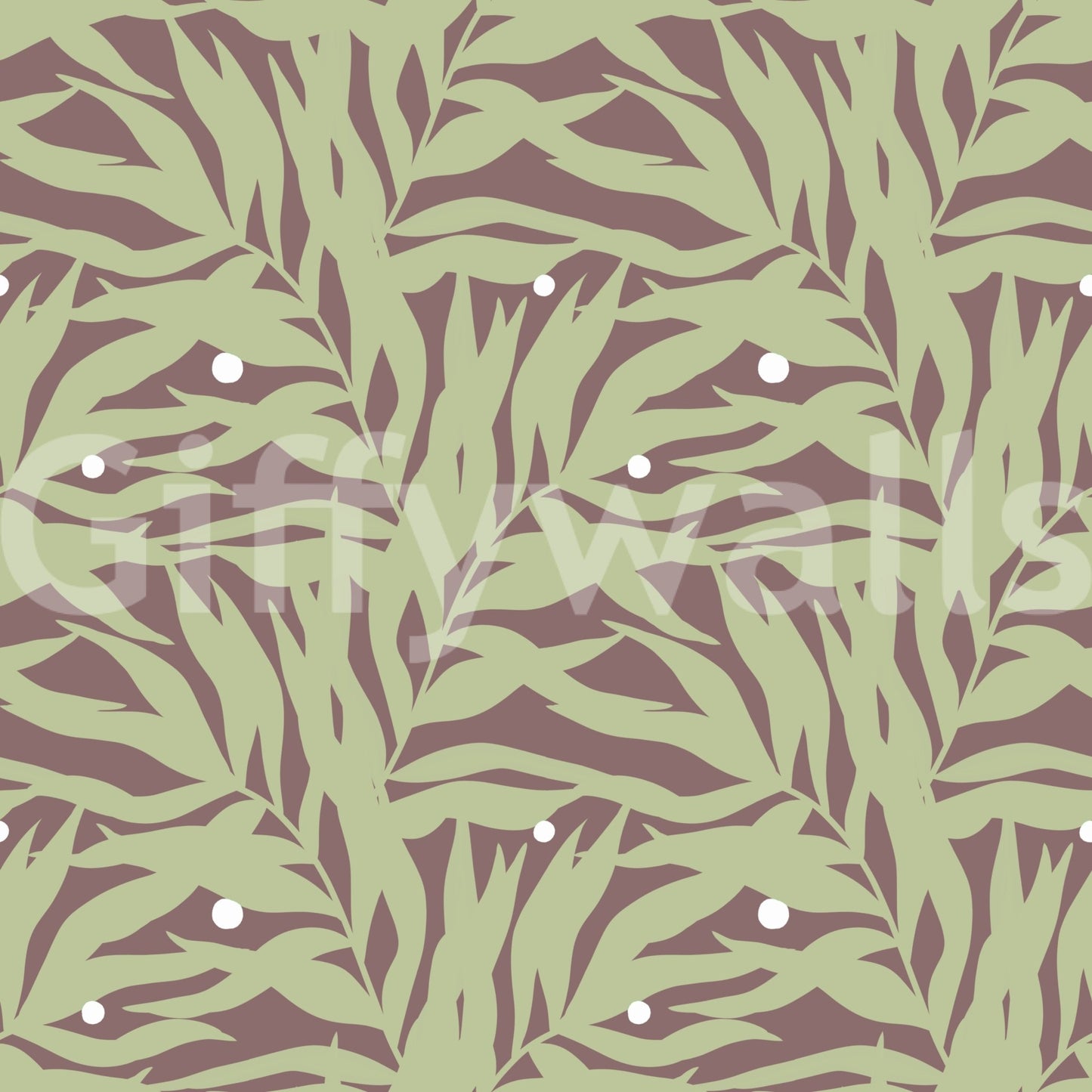 Botanical Echo Scattered Leaves Wallpaper