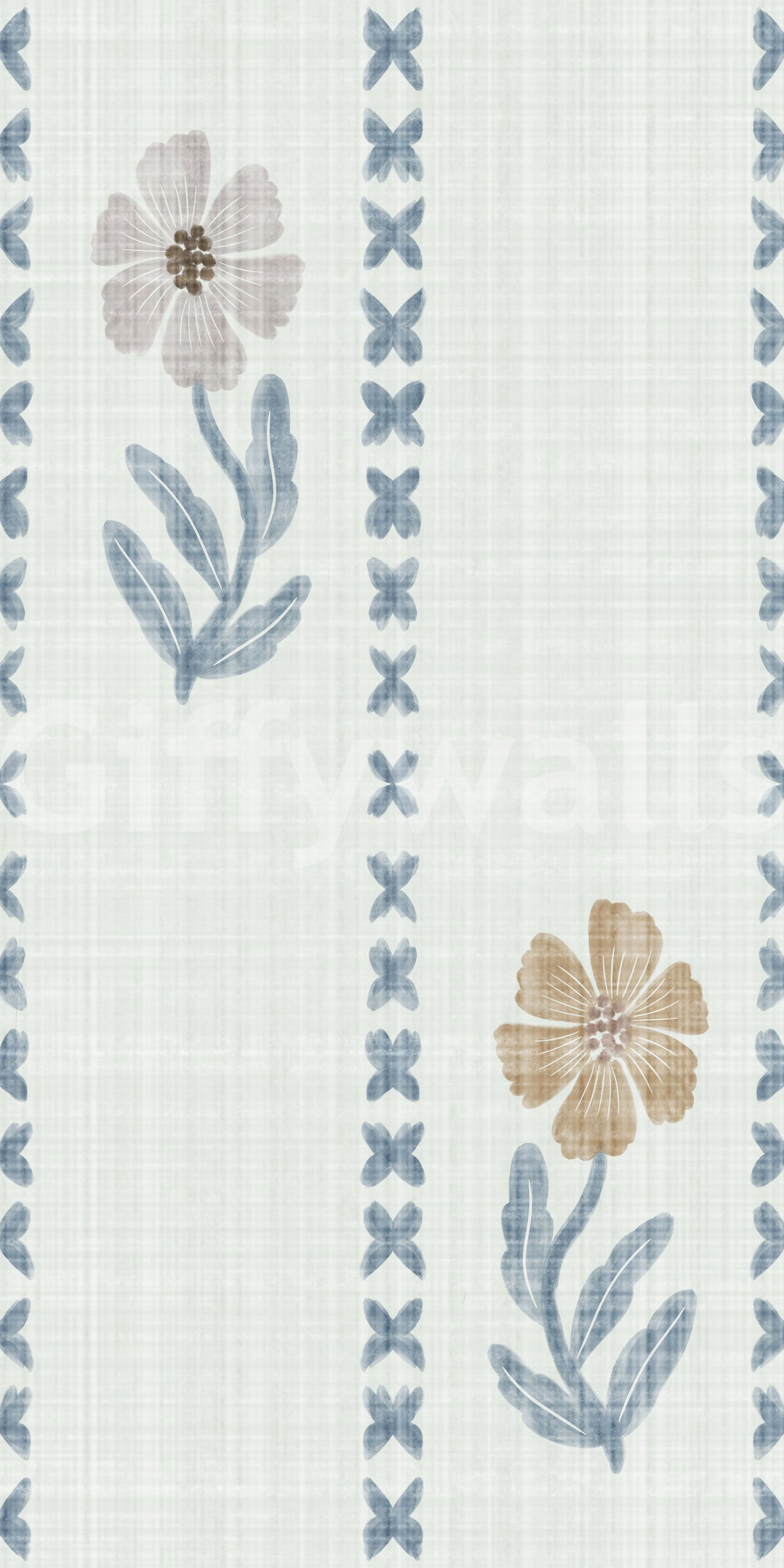 Soft botanical pattern wallpaper