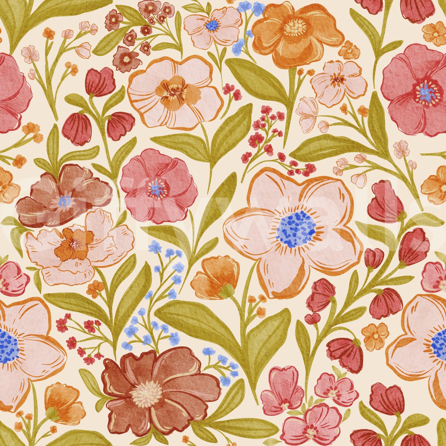 Botaniska akvarell drömmar tapeter