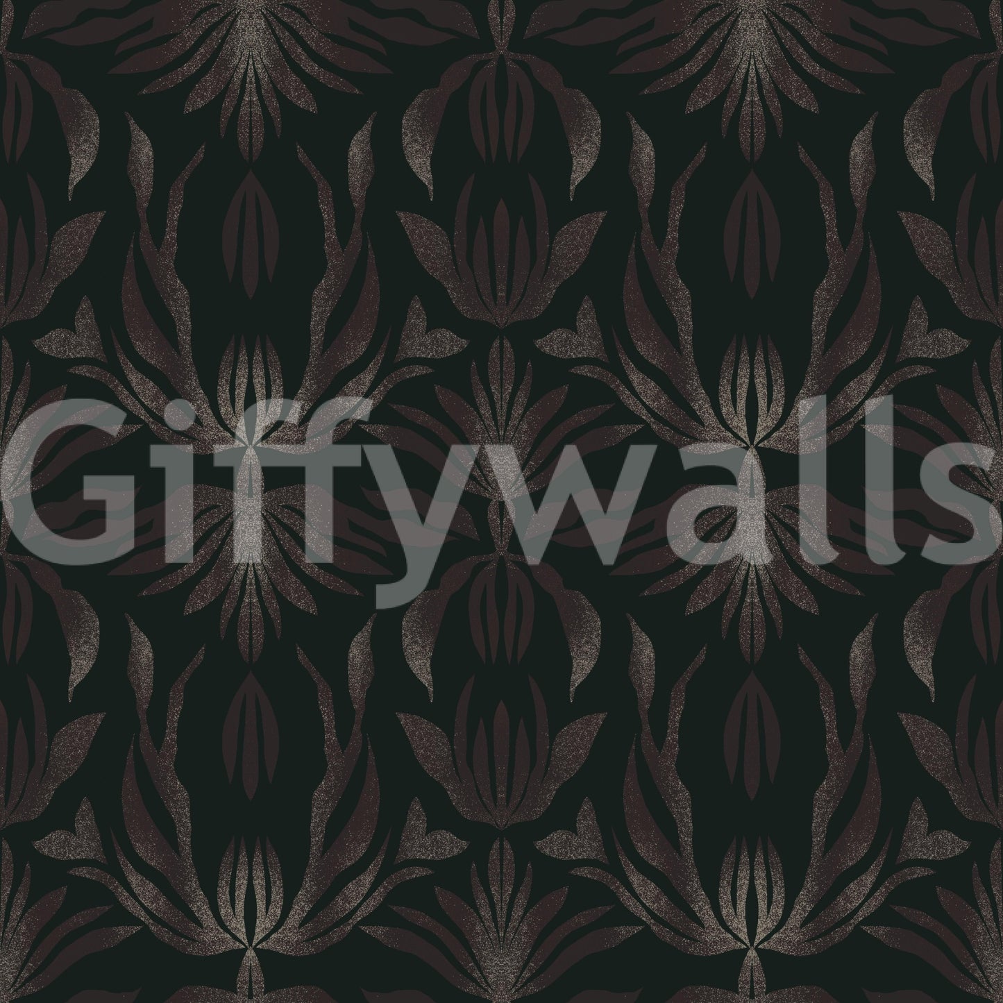 Bronze Floral Fantasy Wallpaper