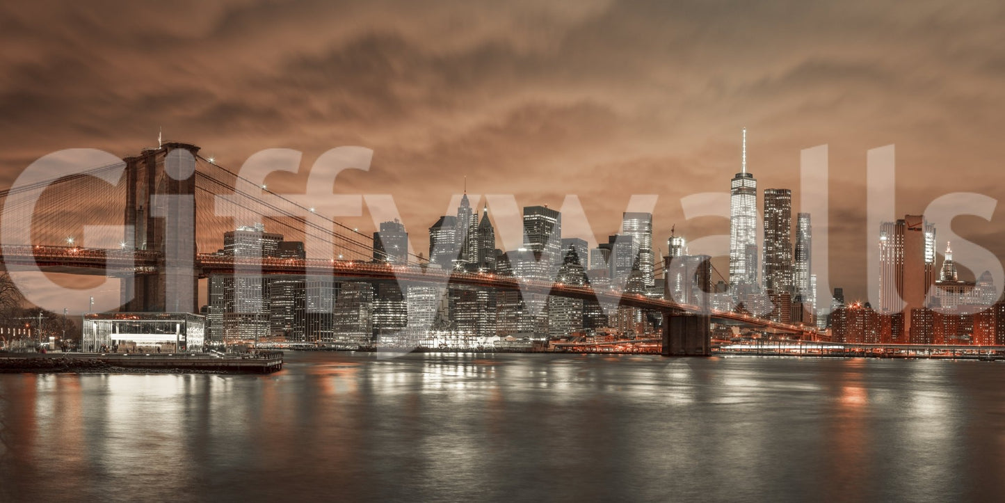 City lights and bridge wallpaper for rooms