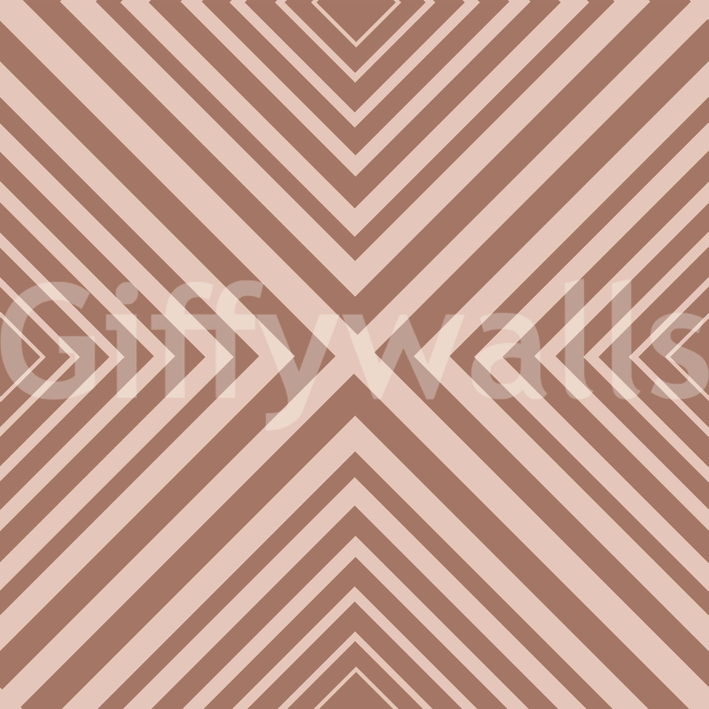 Blush Brown Chevron wallpaper, dynamic stripe motif, feature wall.