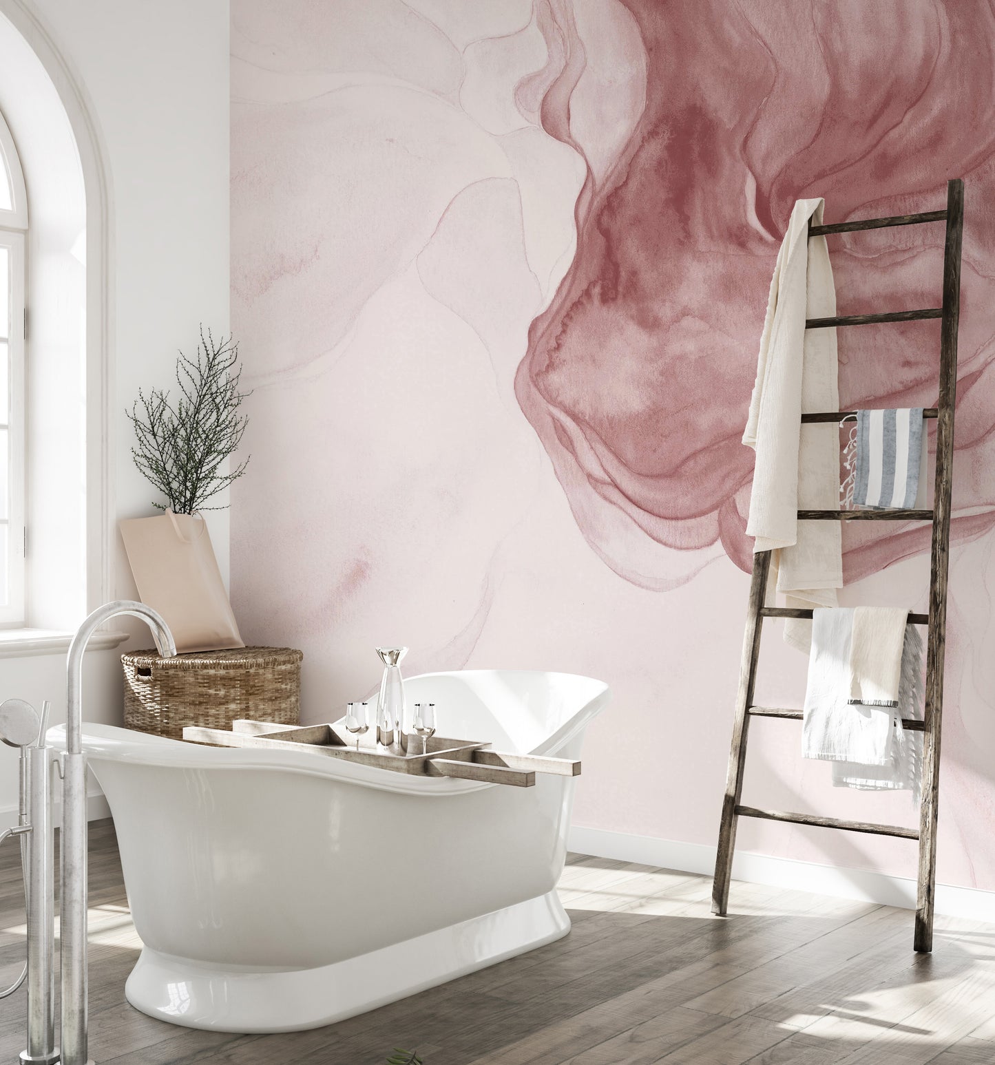 Modern brown watercolor wallpaper for contemporary spaces