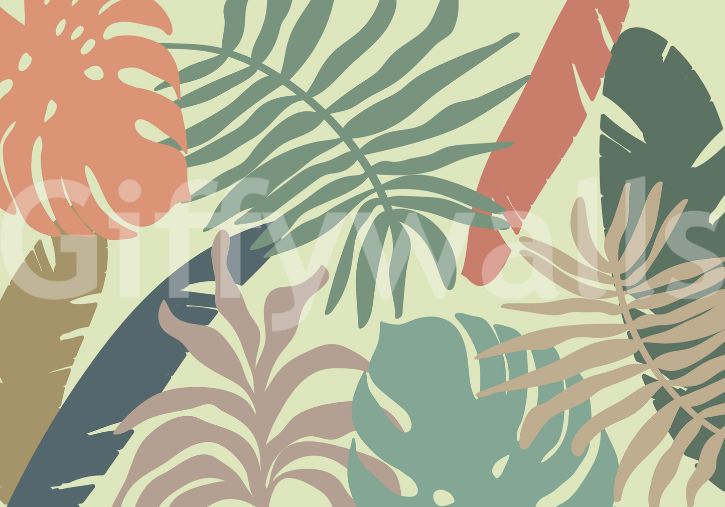 A high-quality serene leaf wall mural for walls.