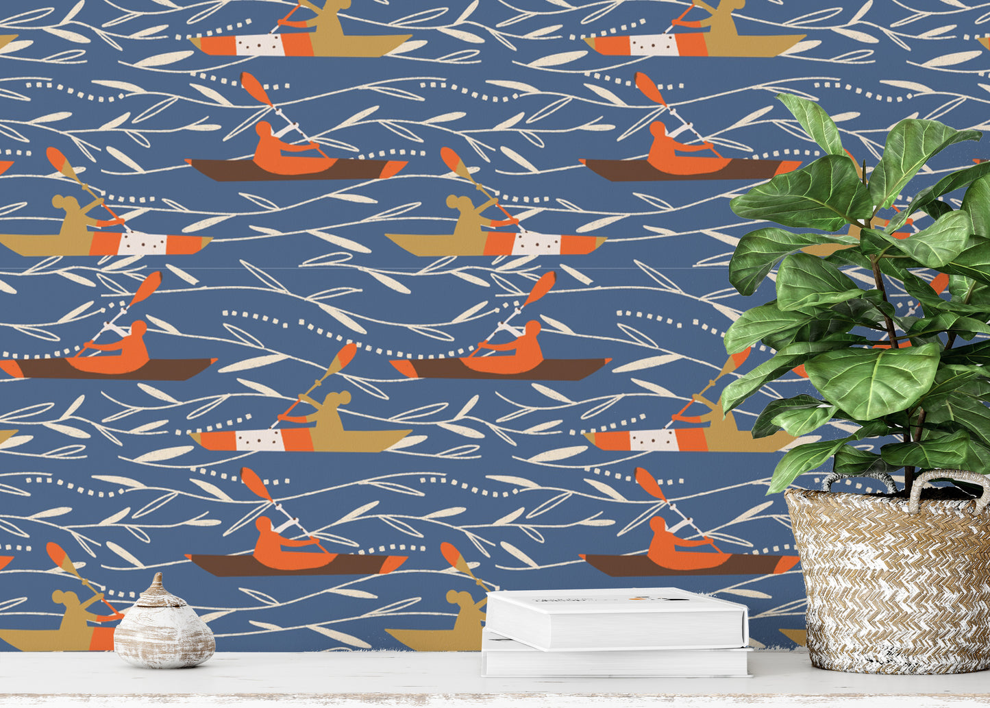 Active lifestyle canoe sports wall wallpaper